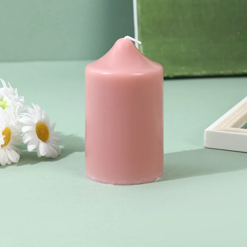 Ribbed Vertical-Fluted Decorative Pillar Candle with Premium Wax Blend