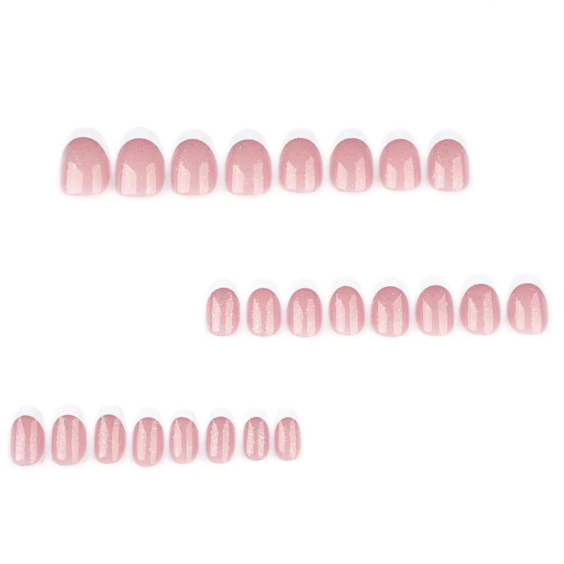Artful nail art with glitter in gentle tones and elegant tips Stornfield
