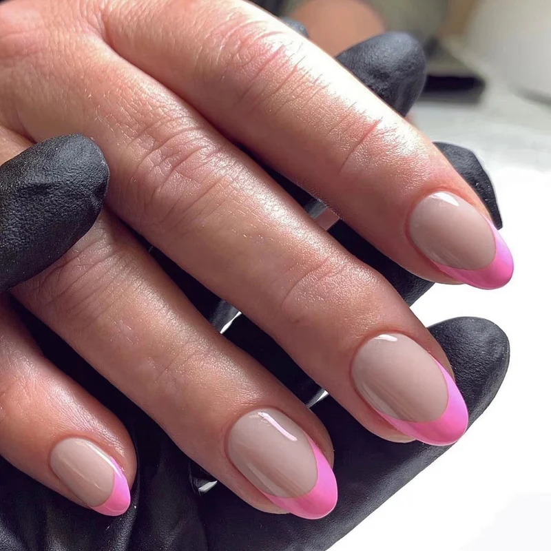 Artistic Nail Art with Gloss Finish and Elegant French Tip Stornfield