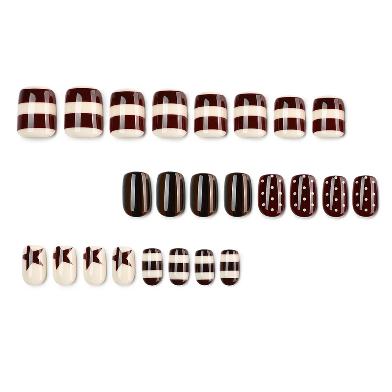 Artful Nail Art with Striped and Polka Dot Pattern Stornfield