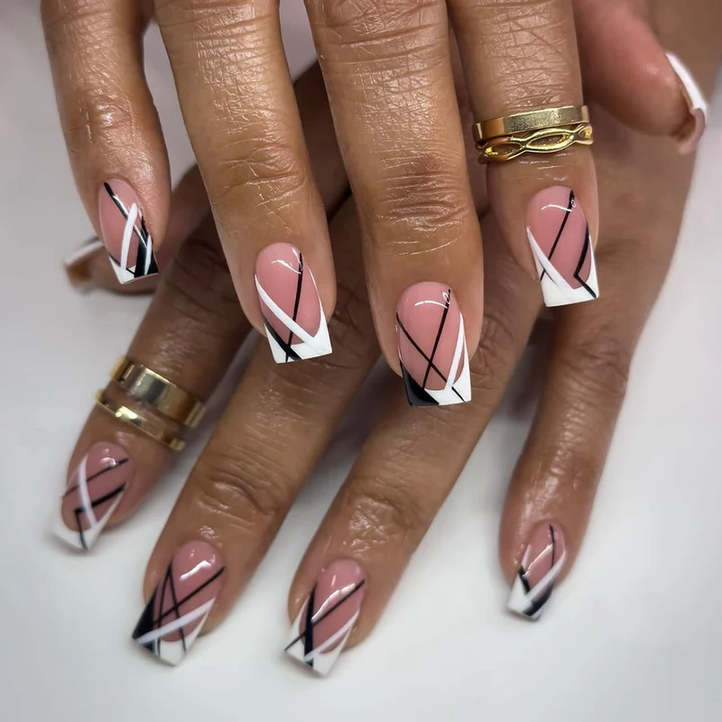 Artful Nail Art with Geometric Accents Stornfield