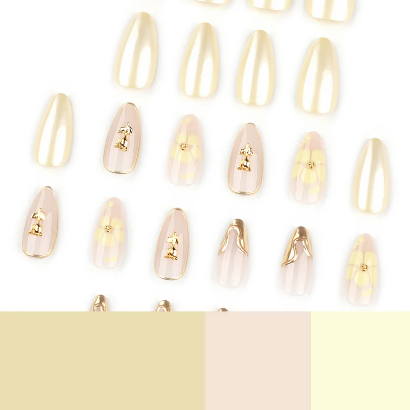 Artful nail art with floral decorations and glitter accents Stornfield