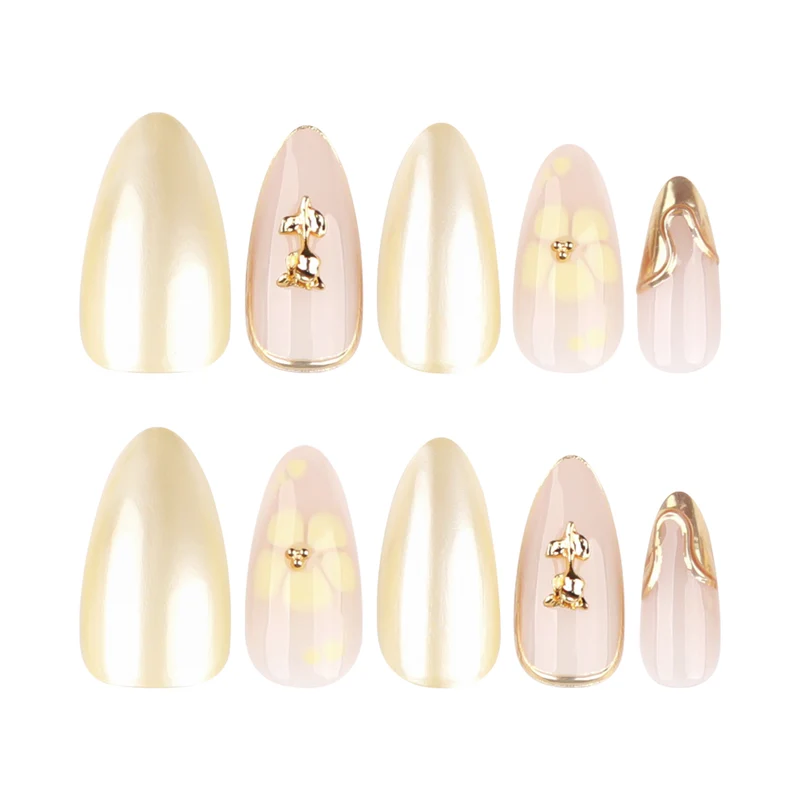 Artful nail art with floral decorations and glitter accents Stornfield