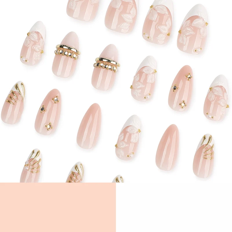 Artful nail art with floral and rhinestone accents Stornfield