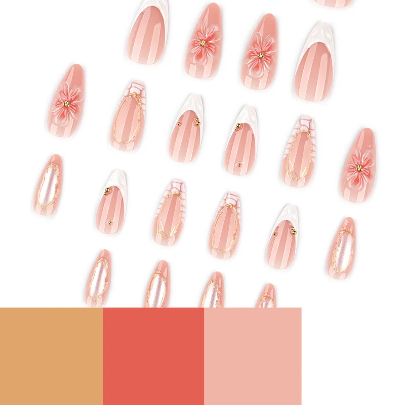 Artful nail art with floral and golden accents Stornfield
