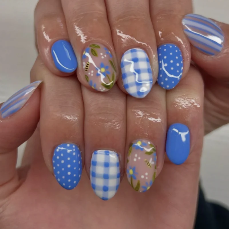 Artful Nail Art with Floral and Geometric Designs Stornfield