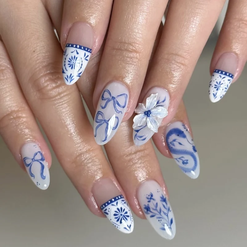 Artful nail art with floral and arch embellishments Stornfield