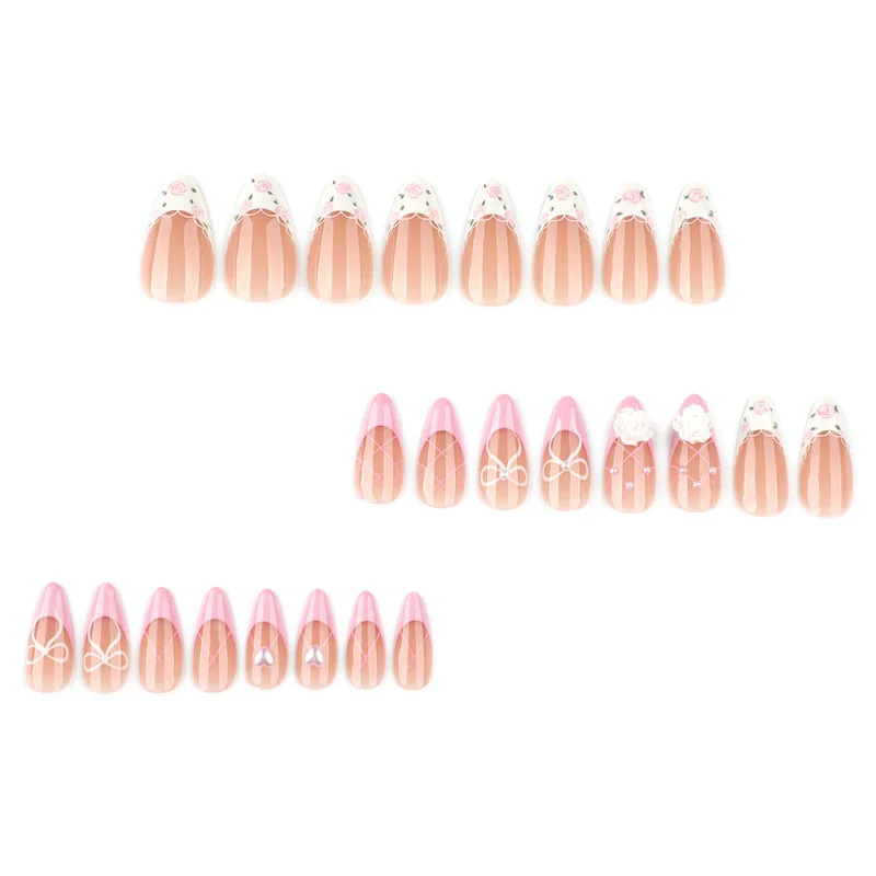 Artful nail art with floral details and bow embellishments Stornfield