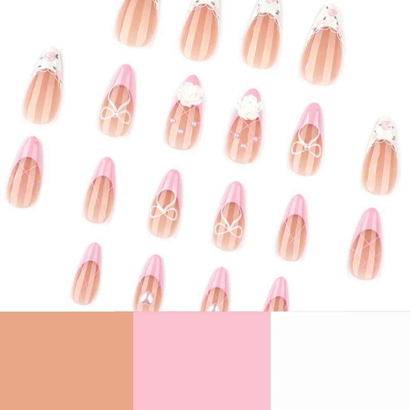 Artful nail art with floral details and bow embellishments Stornfield