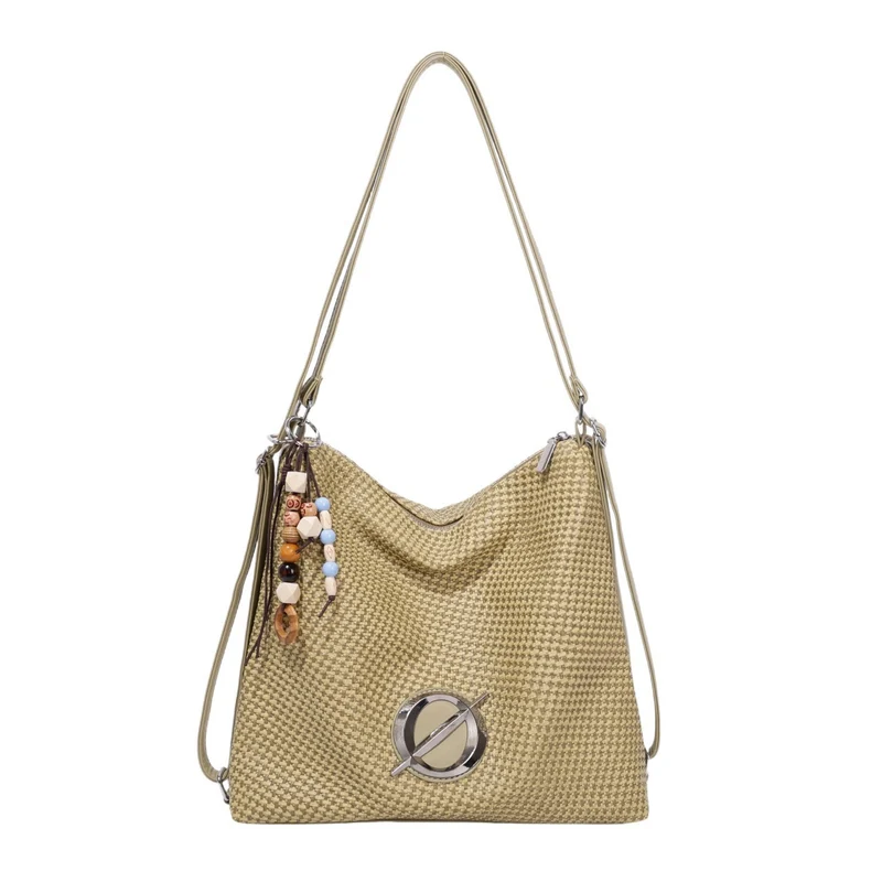 Strukturierte Hahnentrittschultertasche