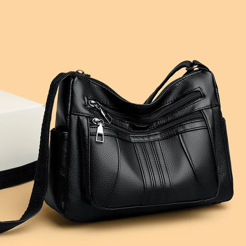 Funktionale Kunstleder-Schultertasche