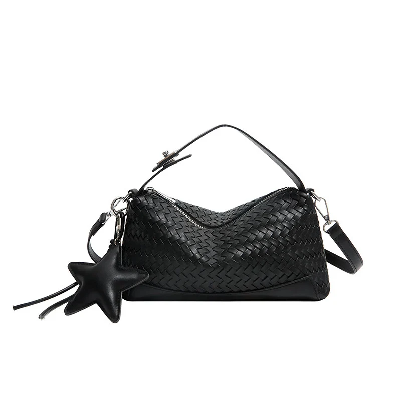 Gewebte Leder Schultertasche
