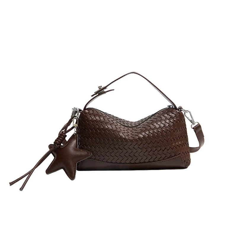 Gewebte Leder Schultertasche