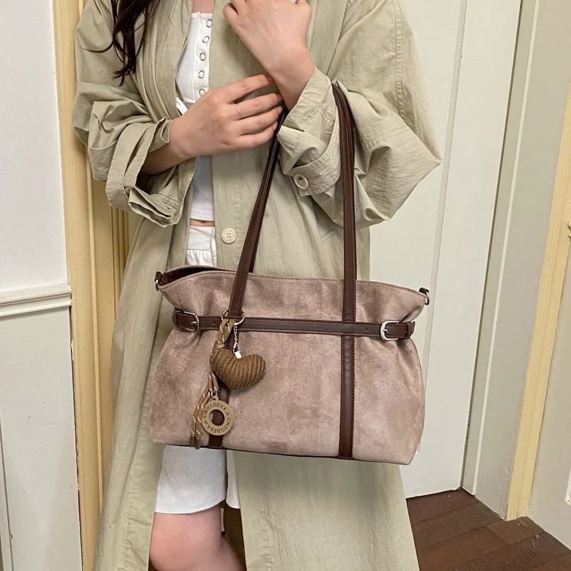 Vielseitige Wildleder-Shopper Tasche