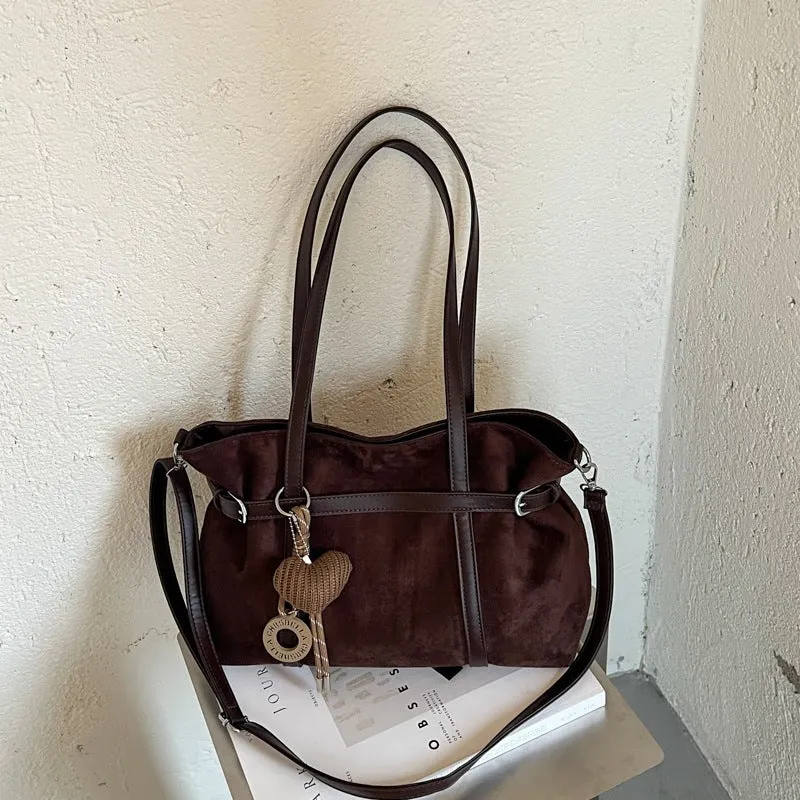 Vielseitige Wildleder-Shopper Tasche