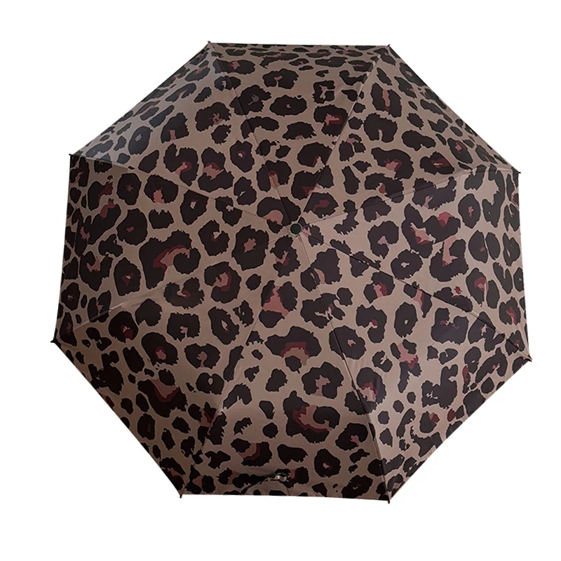 Women's Foldable Umbrella in Modern Leopard Pattern Stornfield