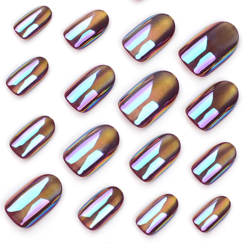 Glänzende Nagelkunst mit holografischem Effekt Karnz