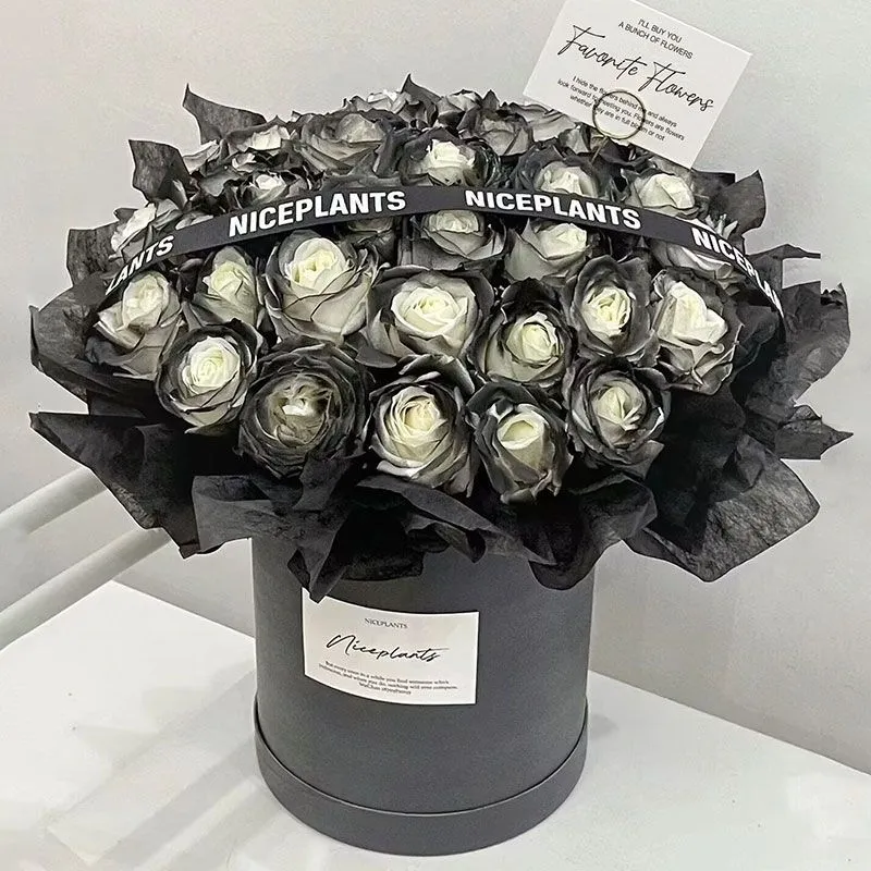 legant Floral Bouquet with Decorative Black Box