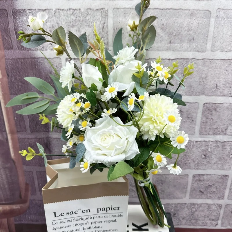Elegant Faux Flower Bouquet Arrangement