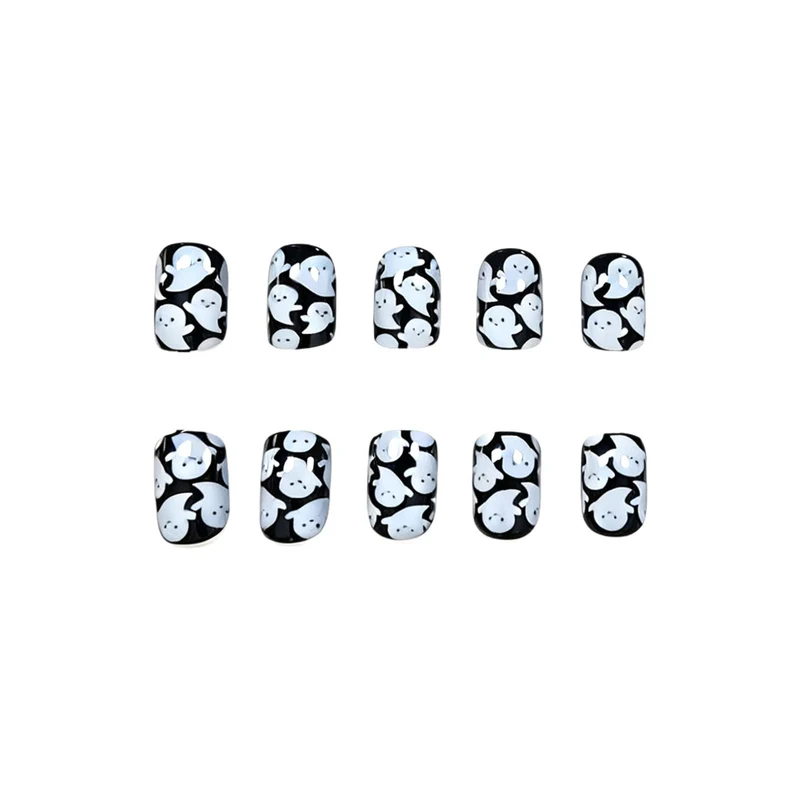 Halloween-Themed Gespensterdesign Nagelkunst Karnz