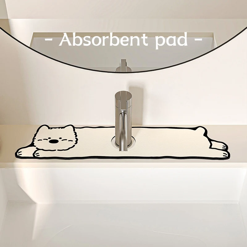 Novelty Dachshund-Shaped Absorbent Sink Counter Protector Mat