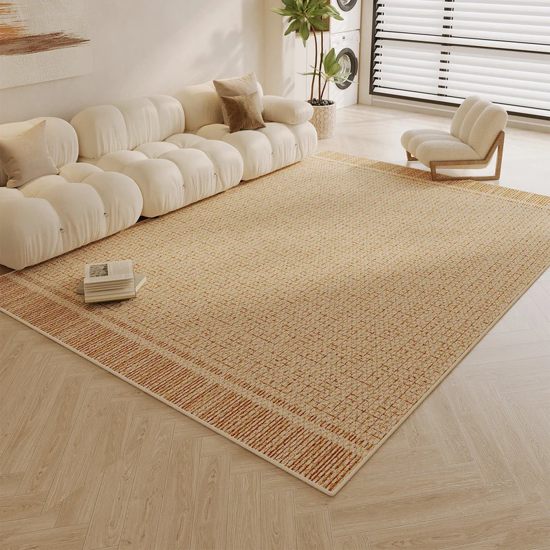 Large Low-Pile Striped Textured Area Rug with Durable Stain-Resistant Weave