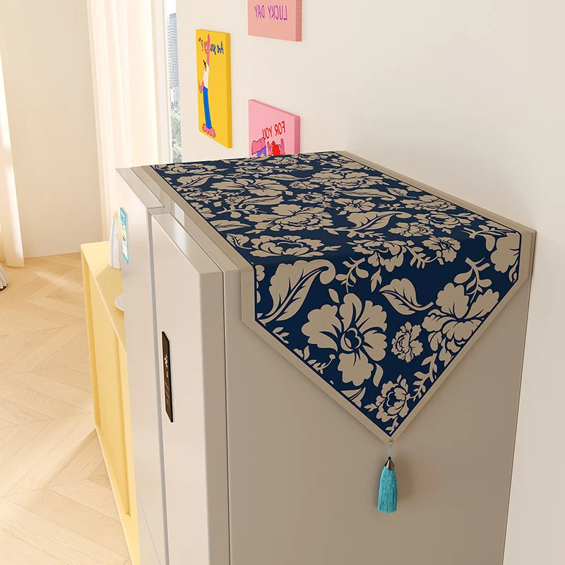Decorative Floral Jacquard Tassel Cabinet and Table Runner