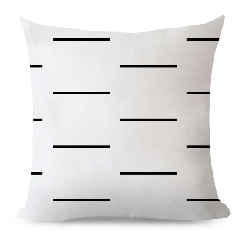 Square cushion cover made of cotton-linen with graphic arrow and stripe pattern Stornfield