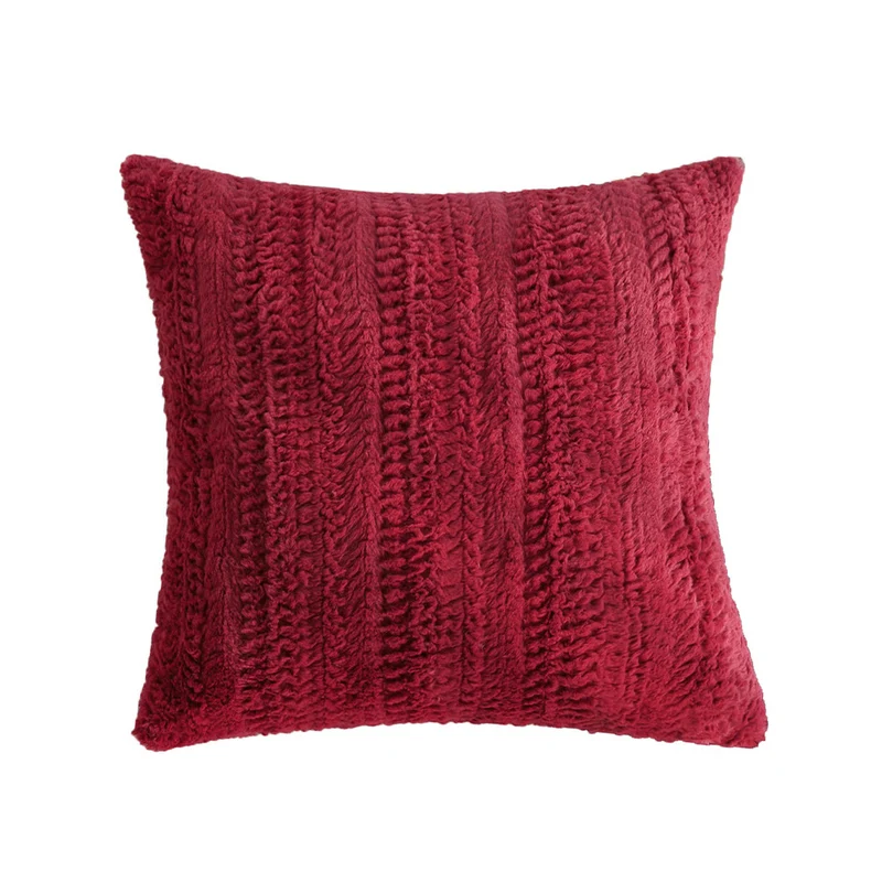 Square woven cushion cover with herringbone chevron structure and concealed zipper Stornfield