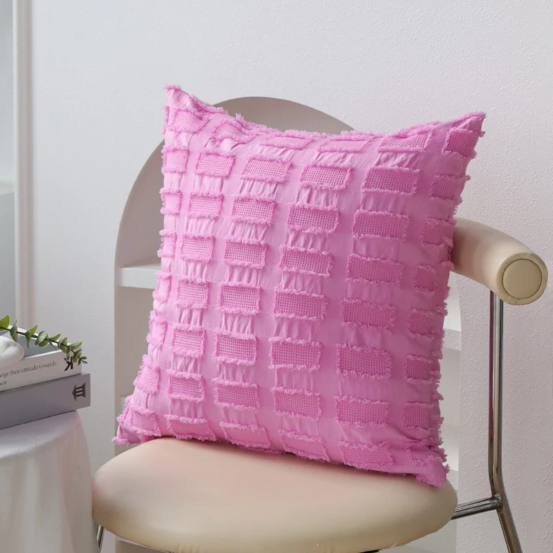Square knitted decorative cushion cover with fine ribbed pattern Stornfield