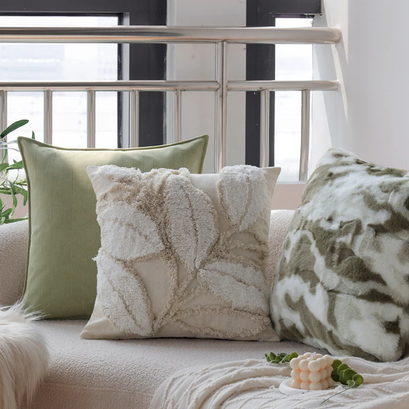 Square quilted cushion cover with cable pattern look Stornfield