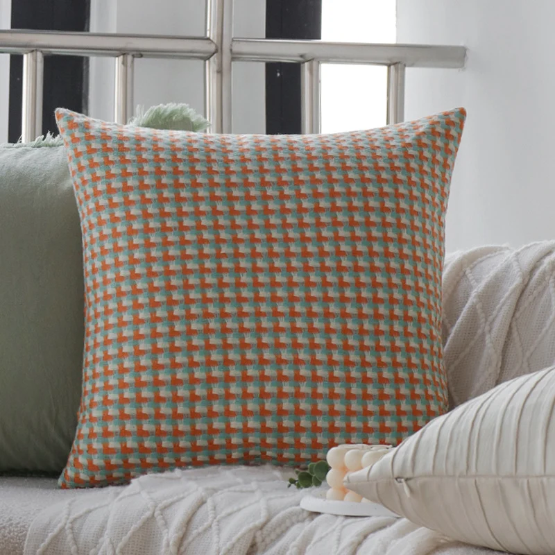 Square quilted cushion cover with cable pattern look Stornfield