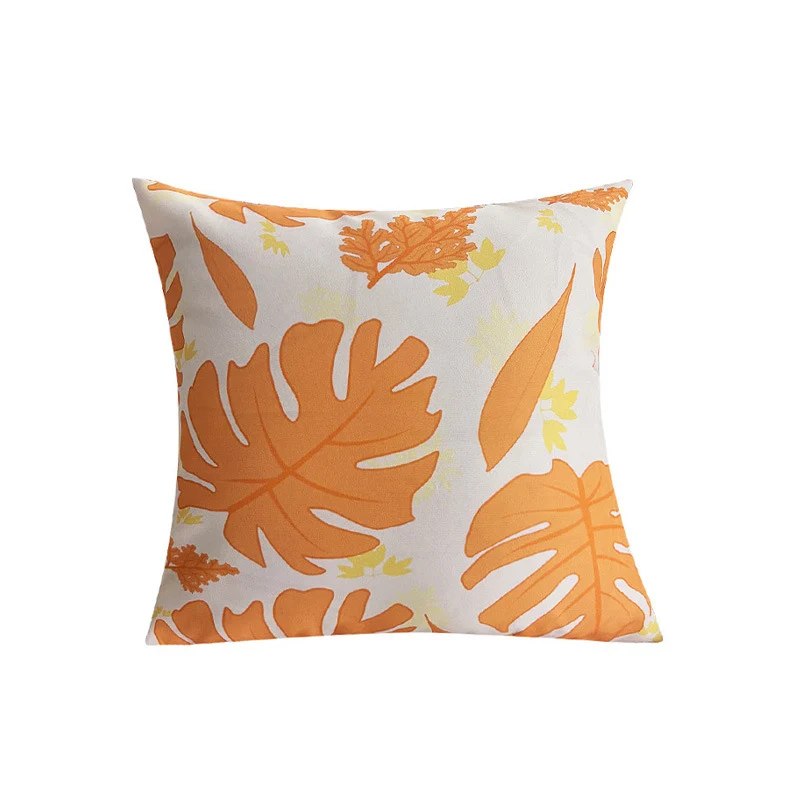 Square garden cushion cover with UV-resistant outdoor polyester, tropical leaf jacquard and concealed zipper Stornfield