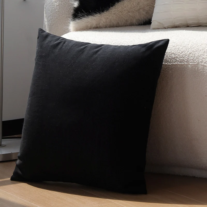 Square fluffy artificial fur cushion cover in zebra look Stornfield