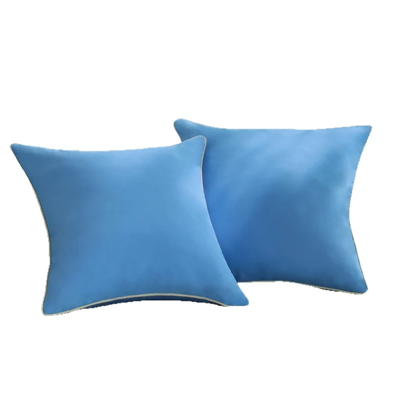Square elegant microvelours cushion cover with fine piping and concealed zipper Stornfield
