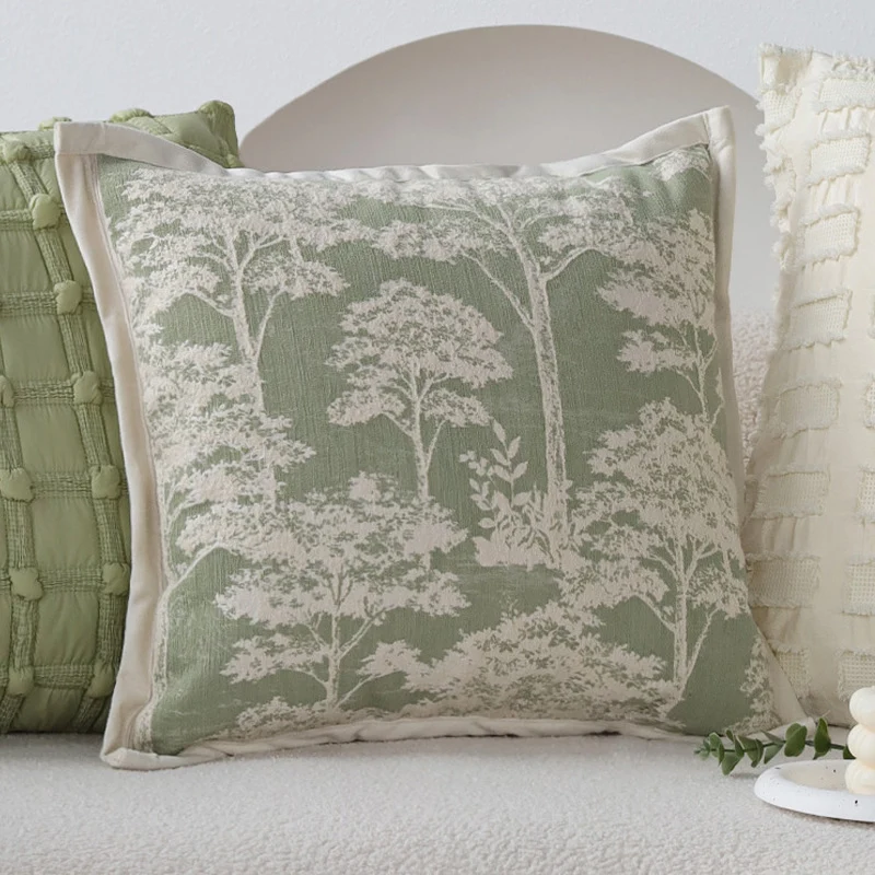 Square decorative cushion cover with textured chenille surface and concealed zipper Stornfield