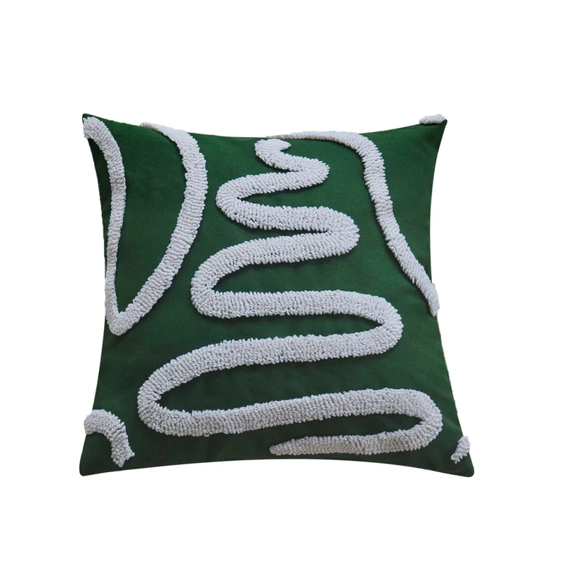 Square decorative pillow cover with hand-tufted loop relief and velvet look Stornfield