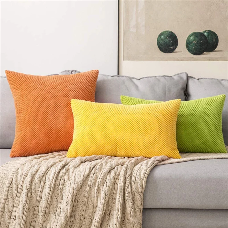 Square decorative cushion cover with hand-tufted pompon tufting and soft cotton blend Stornfield