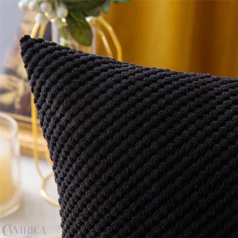 Square decorative cushion cover with hand-tufted pompon tufting and soft cotton blend Stornfield
