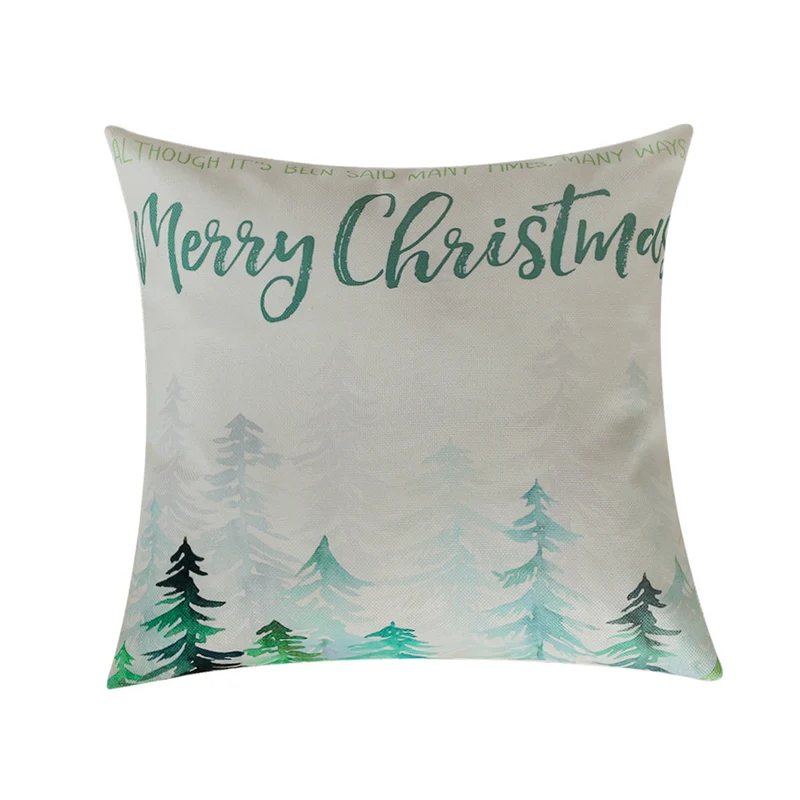 Square Christmas cushion cover with Rudolph print and cotton-linen look Stornfield