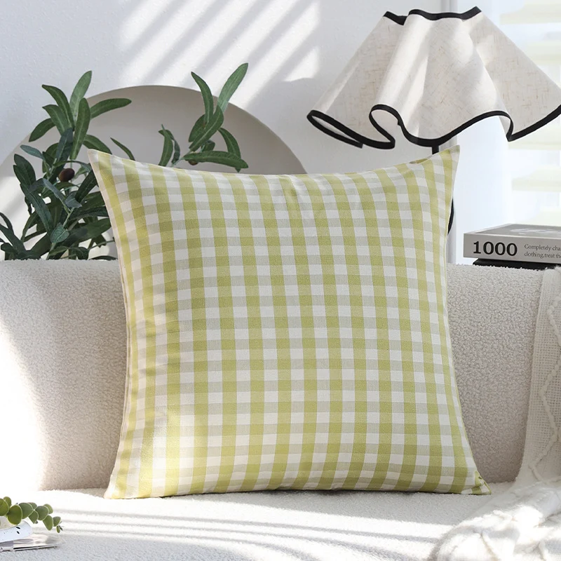 Square striped pillowcase made of cotton blend with fine twill and concealed zipper Stornfield