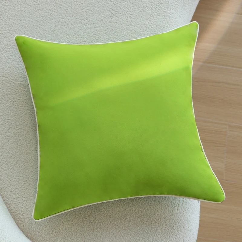 Square soft-touch cushion cover with contrasting piping and concealed zipper Stornfield