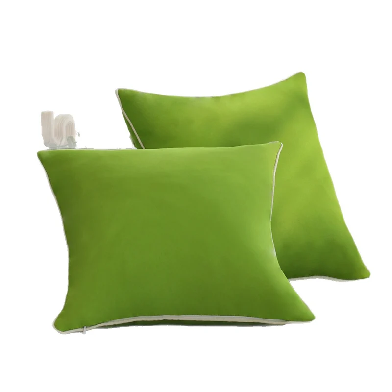 Square soft-touch cushion cover with contrasting piping and concealed zipper Stornfield