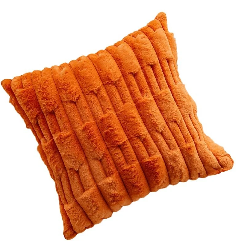 Square soft teddy pillowcase with 3D ribbed plush texture and concealed zipper Stornfield