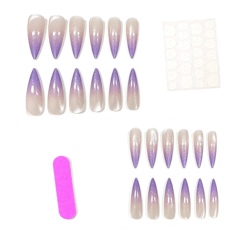 Glitter Ombre Stiletto Nagelverlängerungen Karnz