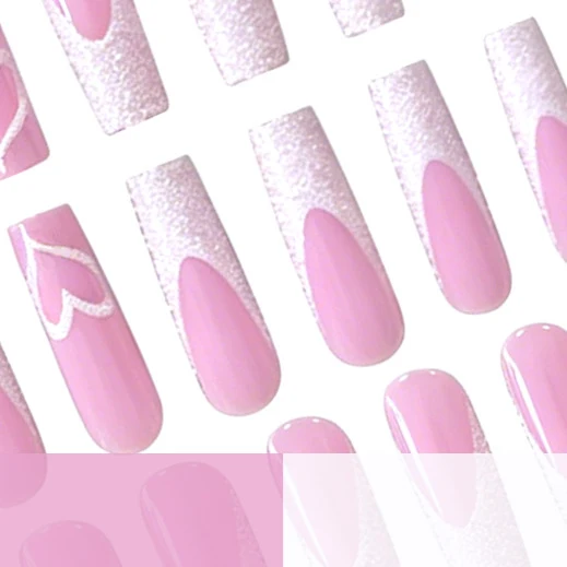 Glamourös Herz Design Acryl Nagelverlängerungen Karnz