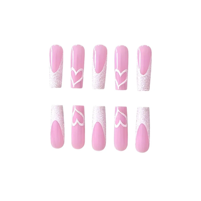 Glamourös Herz Design Acryl Nagelverlängerungen Karnz