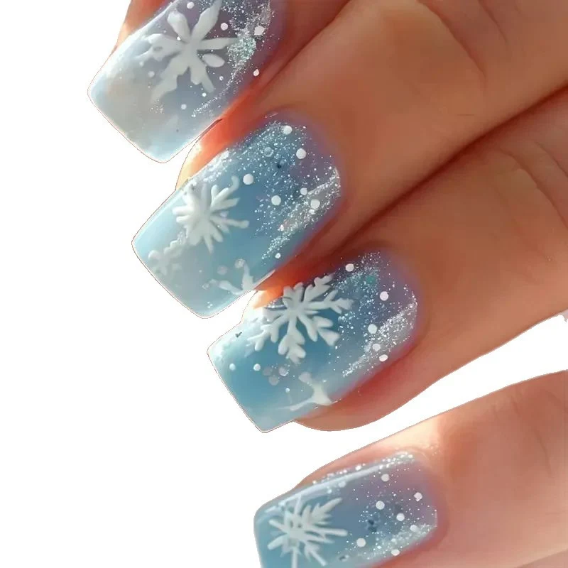 Artistic Frosted Winter Nail Art Stornfield