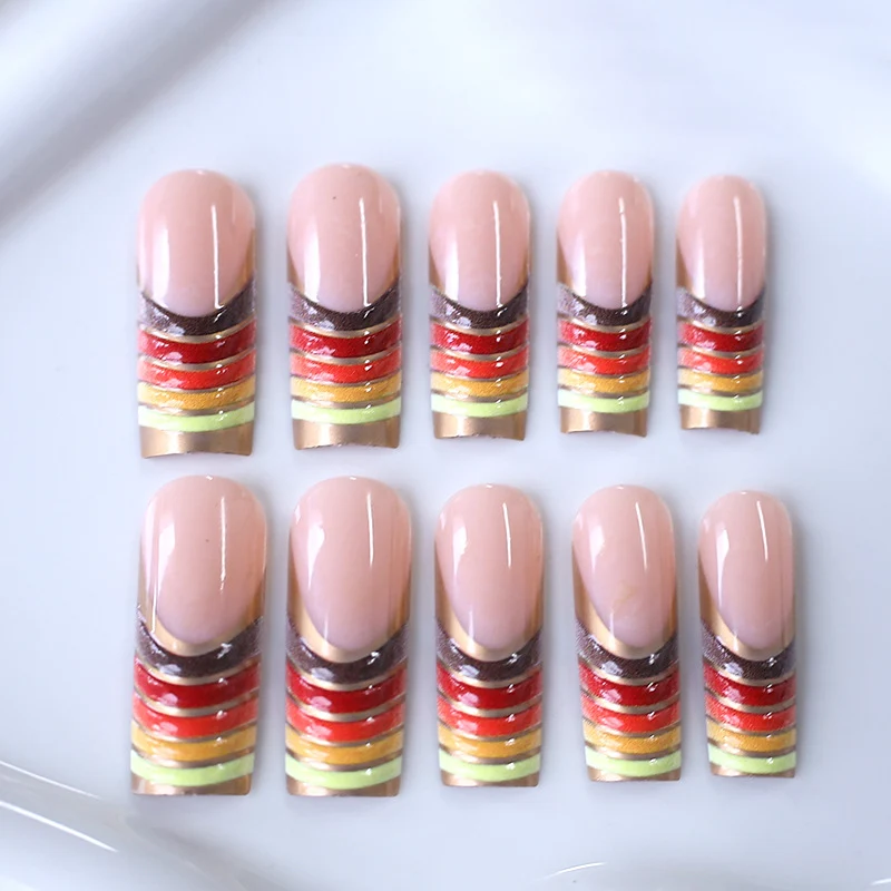 Artistic French Tip Nail Set Stornfield