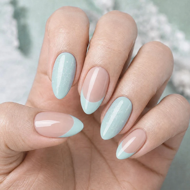 Artistic French Tip Acrylic Nail Enhancements Stornfield